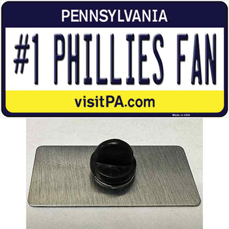 Number 1 Phillies Fan Novelty Metal Hat Pin Tag