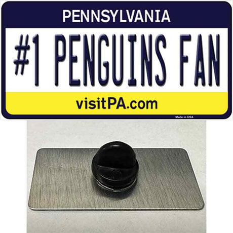 Number 1 Penguins Fan Novelty Metal Hat Pin Tag