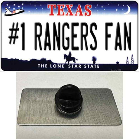 Number 1 Rangers Fan Texas Novelty Metal Hat Pin Tag