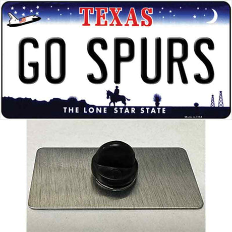 Go Spurs Novelty Metal Hat Pin Tag