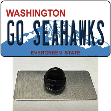 Go Seahawks Novelty Metal Hat Pin Tag