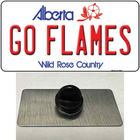 Go Flames Novelty Metal Hat Pin Tag