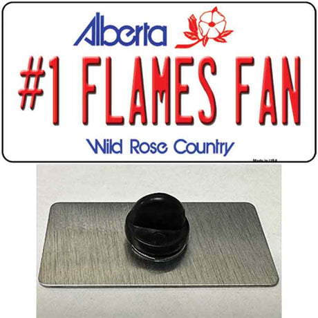 Number 1 Flames Fan Novelty Metal Hat Pin Tag