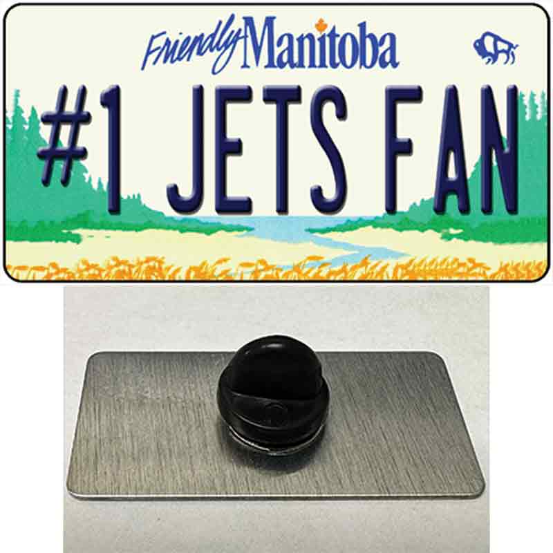 Number 1 Jets Fan Manitoba Novelty Metal Hat Pin Tag