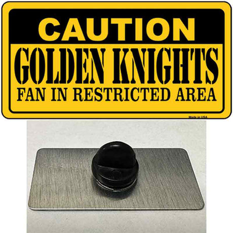 Caution Golden Knights Novelty Metal Hat Pin Tag