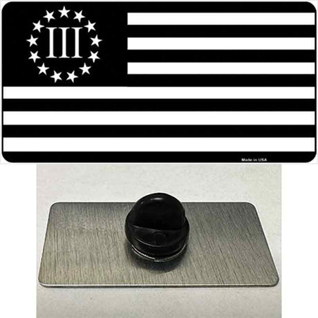 3 Percenter American Flag Novelty Metal Hat Pin Tag