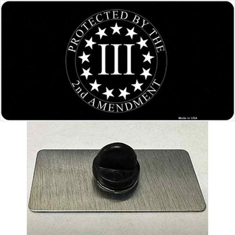 Protected by 2nd Amendment Novelty Metal Hat Pin Tag