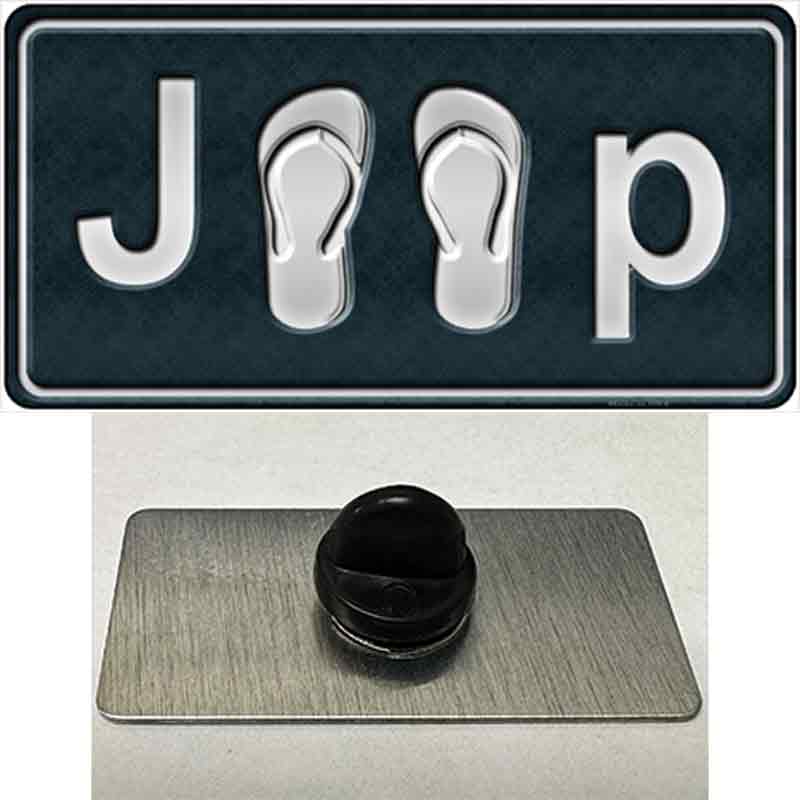 J**P Flipflop Novelty Metal Hat Pin Tag