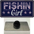 Fishin Girl Novelty Metal Hat Pin Tag