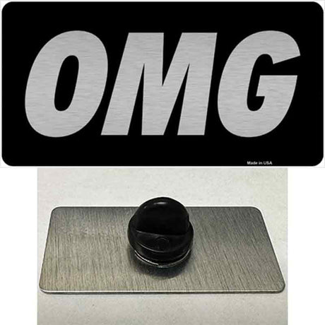 OMG Black Novelty Metal Hat Pin Tag