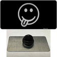 Tongue Out Black Novelty Metal Hat Pin Tag