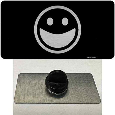 Happy Black Novelty Metal Hat Pin Tag