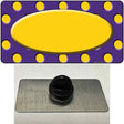 Yellow Purple Polka Dot Center Oval Novelty Metal Hat Pin