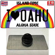 I Heart Oahu Novelty Metal Hat Pin Tag