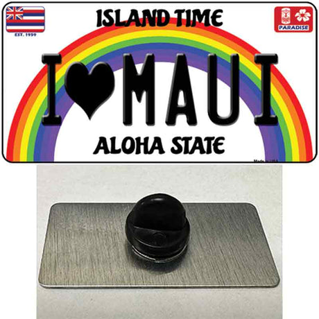 I Heart Maui Novelty Metal Hat Pin Tag