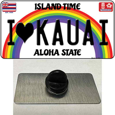 I Heart Kauai Novelty Metal Hat Pin Tag