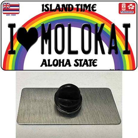 I Heart Molokai Novelty Metal Hat Pin Tag