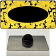 Yellow Black Camouflage With Black Center Oval Novelty Metal Hat Pin