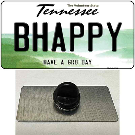 Be Happy Novelty Metal Hat Pin Tag