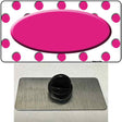 Hot Pink White Polka Dot Center Oval Novelty Metal Hat Pin