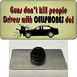 Drivers With Cellphones Do Novelty Metal Hat Pin Tag