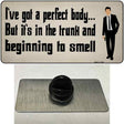 Body in The Trunk Novelty Metal Hat Pin Tag