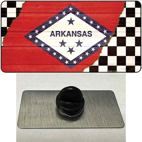 Arkansas Racing Flag Novelty Metal Hat Pin Tag