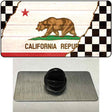 California Racing Flag Novelty Metal Hat Pin Tag