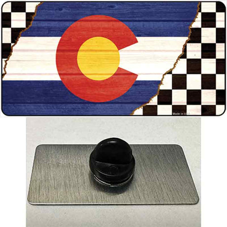 Colorado Racing Flag Novelty Metal Hat Pin Tag