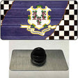 Connecticut Racing Flag Novelty Metal Hat Pin Tag