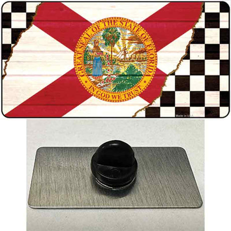 Florida Racing Flag Novelty Metal Hat Pin Tag