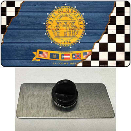 Georgia Racing Flag Novelty Metal Hat Pin Tag