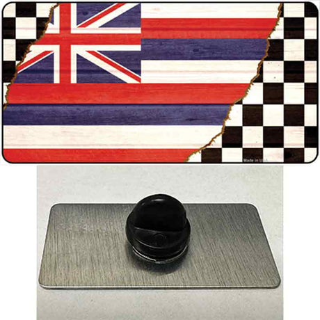 Hawaii Racing Flag Novelty Metal Hat Pin Tag