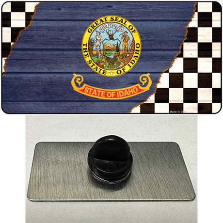 Idaho Racing Flag Novelty Metal Hat Pin Tag