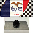 Iowa Racing Flag Novelty Metal Hat Pin Tag