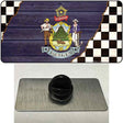 Maine Racing Flag Novelty Metal Hat Pin Tag