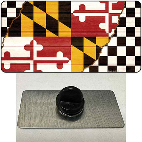 Maryland Racing Flag Novelty Metal Hat Pin Tag