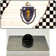 Massachusetts Racing Flag Novelty Metal Hat Pin Tag