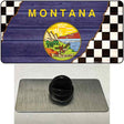 Montana Racing Flag Novelty Metal Hat Pin Tag