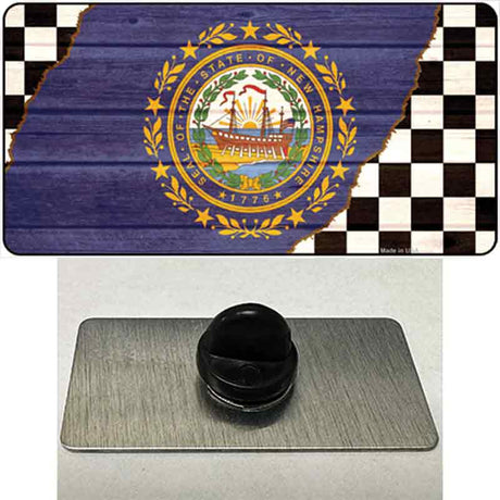 New Hampshire Racing Flag Novelty Metal Hat Pin Tag