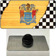 New Jersey Racing Flag Novelty Metal Hat Pin Tag