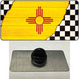 New Mexico Racing Flag Novelty Metal Hat Pin Tag