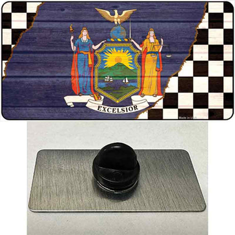 New York Racing Flag Novelty Metal Hat Pin Tag