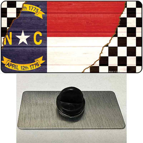 North Carolina Racing Flag Novelty Metal Hat Pin Tag