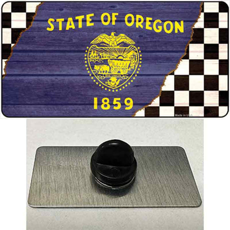 Oregon Racing Flag Novelty Metal Hat Pin Tag