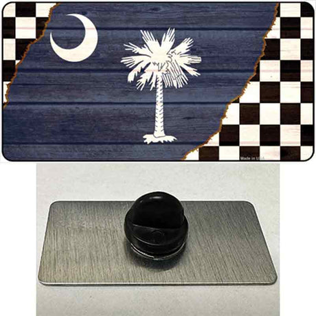 South Carolina Racing Flag Novelty Metal Hat Pin Tag