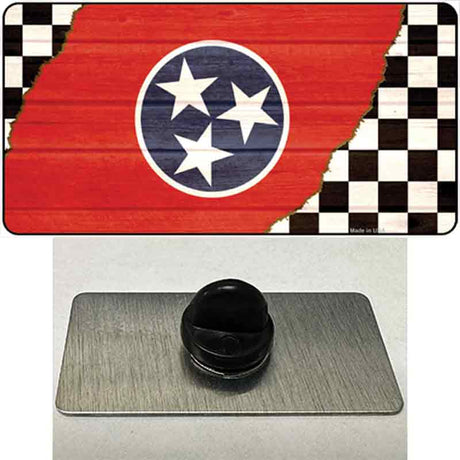 Tennessee Racing Flag Novelty Metal Hat Pin Tag