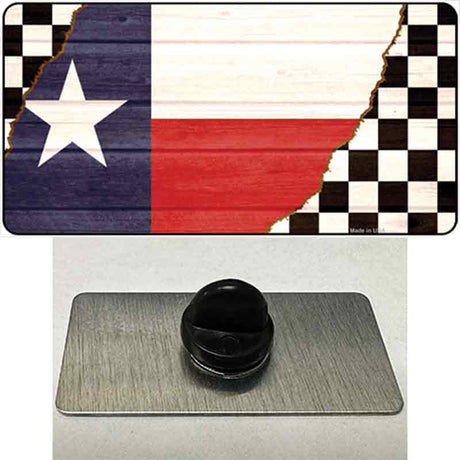 Texas Racing Flag Novelty Metal Hat Pin Tag