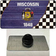 Wisconsin Racing Flag Novelty Metal Hat Pin Tag