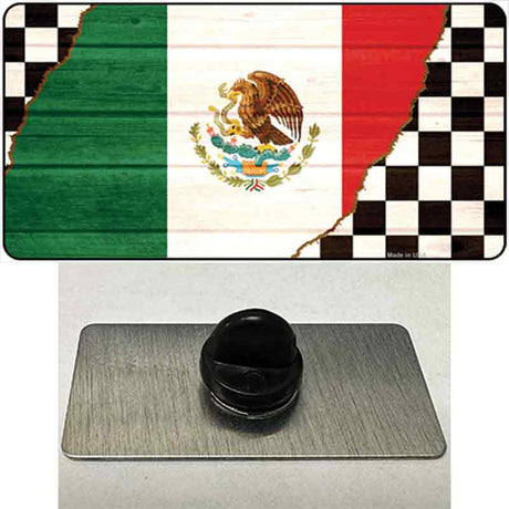 Mexico Racing Flag Novelty Metal Hat Pin Tag